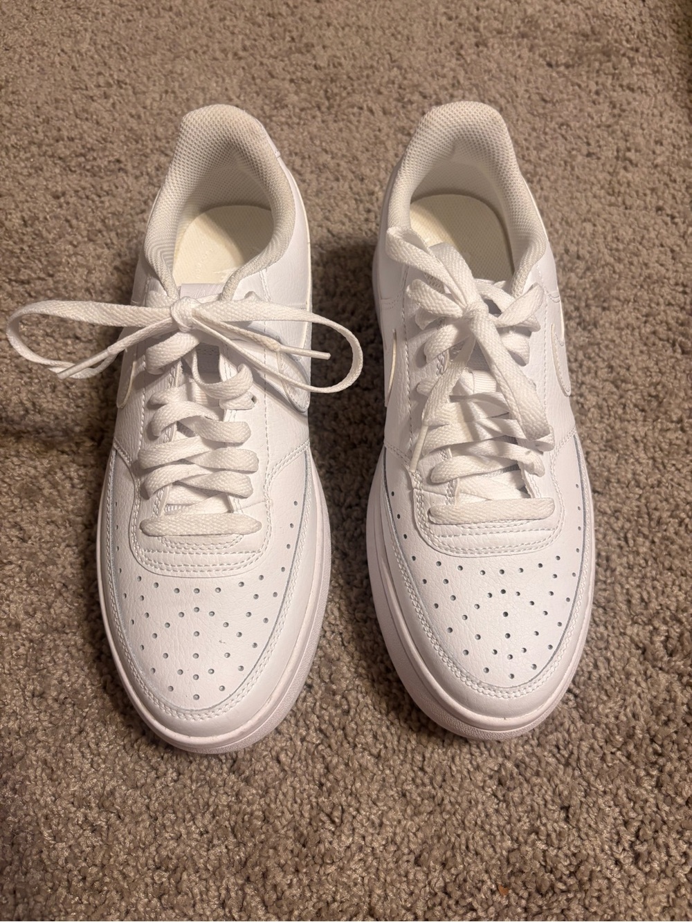 Nike Air Force 1s Women's All-White Athletic Sneakers